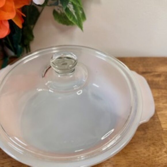 Fire King Peach Lustre Copper Tint Casserole Dish with Lid Vintage Anchor Hockin - Picture 4 of 7